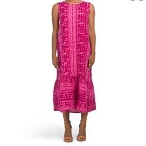 ALLEGRA MASETTI tie dye flounce hem maxi dress